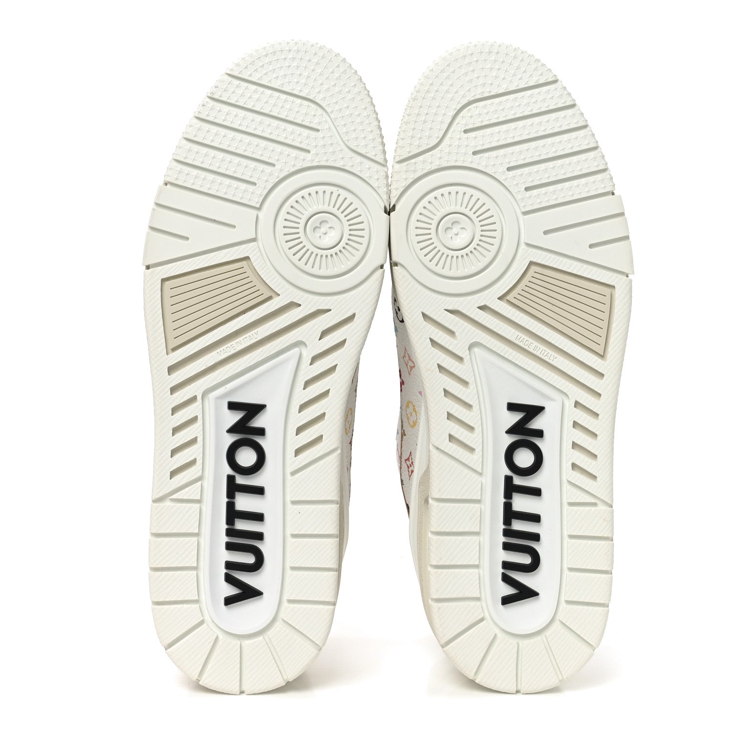 Louis Vuitton LV X TM Calfskin Monogram Multicolor Womens LV Trainer Sneakers 39 White Multicolor
