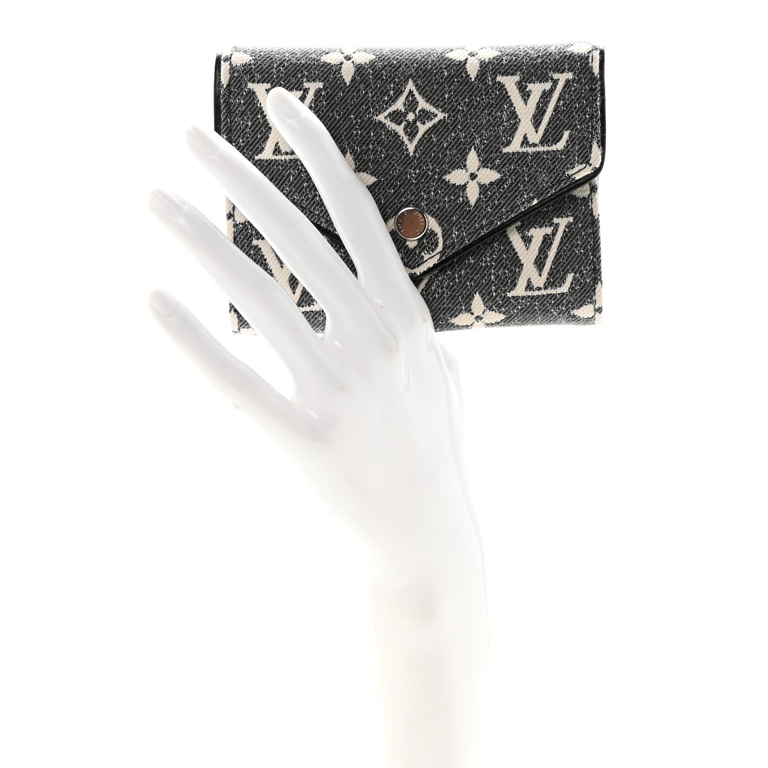 Louis Vuitton Denim Monogram Jacquard Victorine Wallet Grey