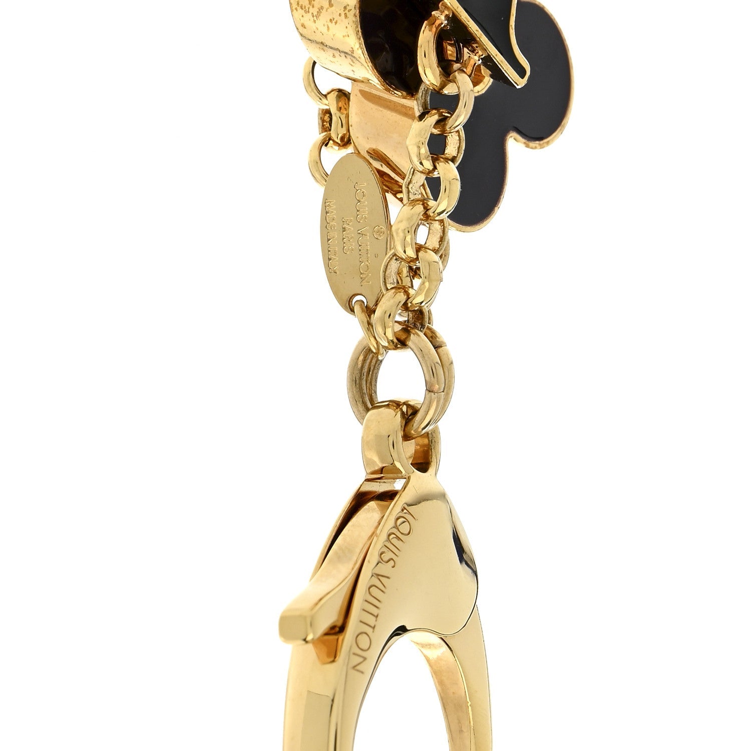 Louis Vuitton Metal Enamel Fleur De Monogram Bag Charm Dore