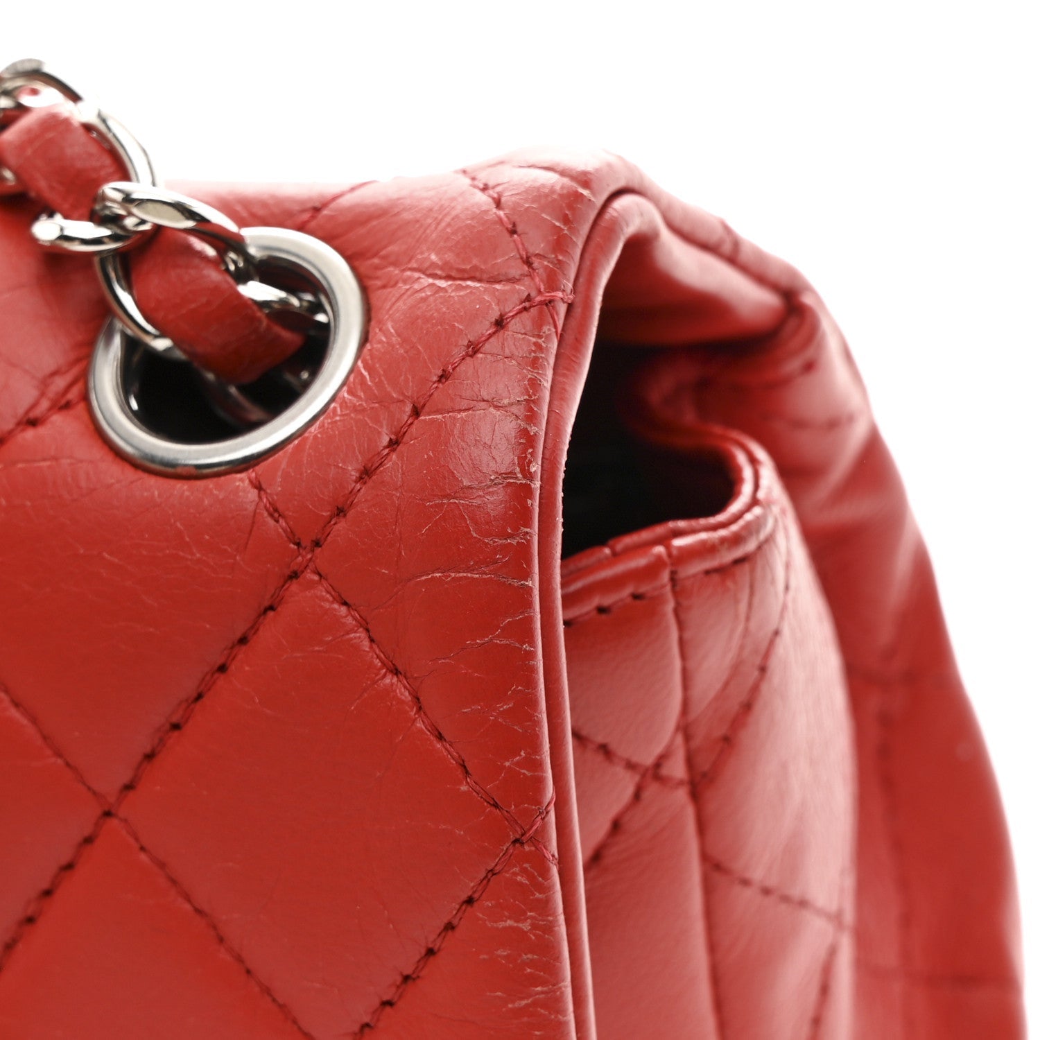 Chanel Lambskin Quilted Mini Rectangular Flap Red