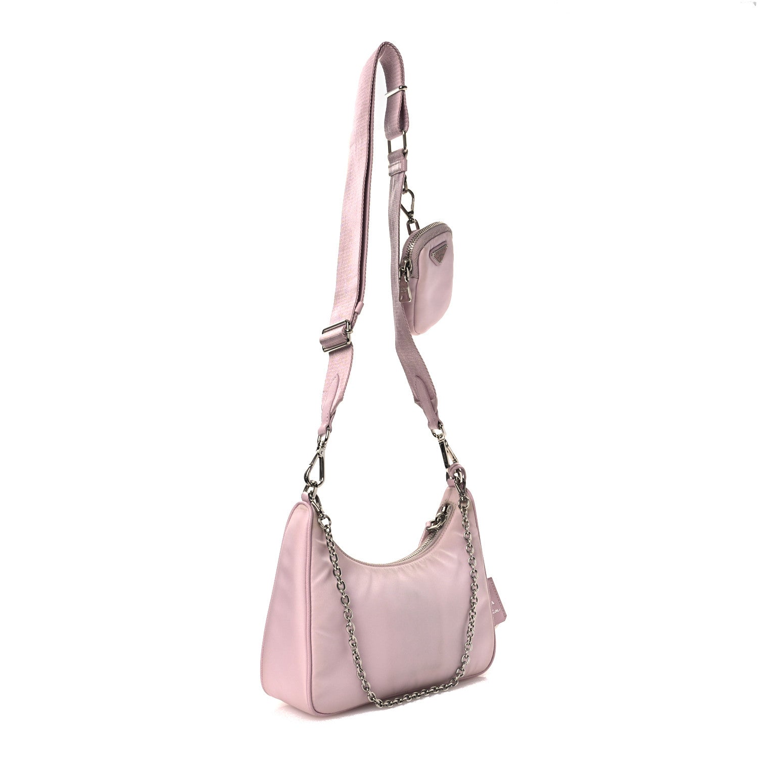 Prada Nylon Re-Edition 2005 Shoulder Bag Alabastro