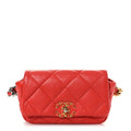 Chanel Lambskin Quilted Chanel 19 Waist Bag Red