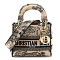 Christian Dior Canvas Toile De Jouy Embroidered Mini Lady D-Lite Beige Mullticolor