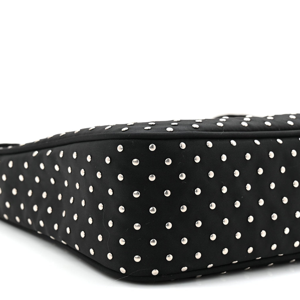 Prada Re-Nylon Vela Studs Mini Re-Edition 2000 Bag Black