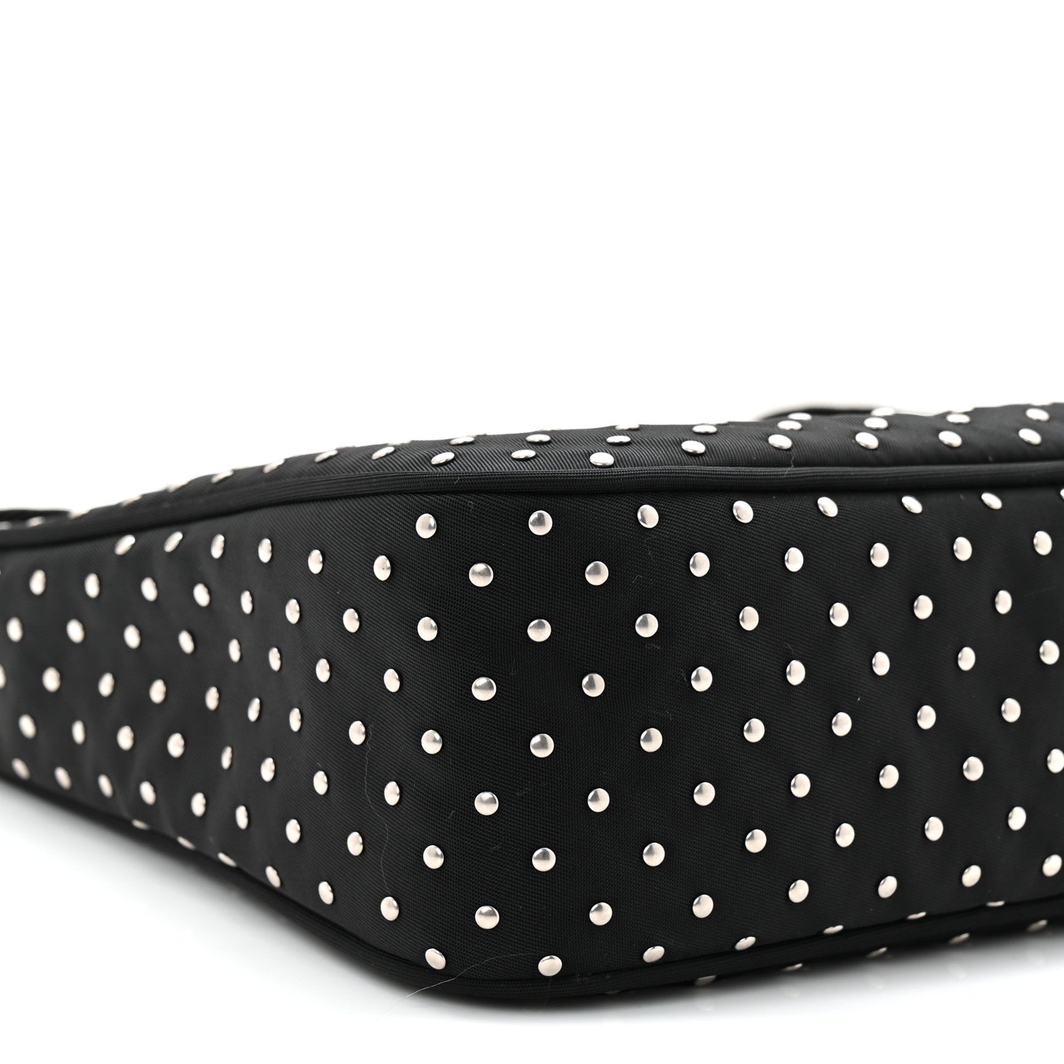 Prada Re-Nylon Vela Studs Mini Re-Edition 2000 Bag Black