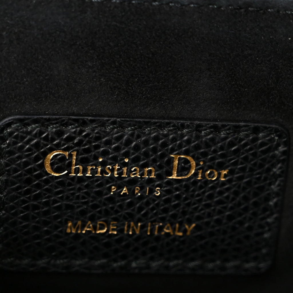 Christian Dior Grained Calfskin Mini Saddle Bag Black