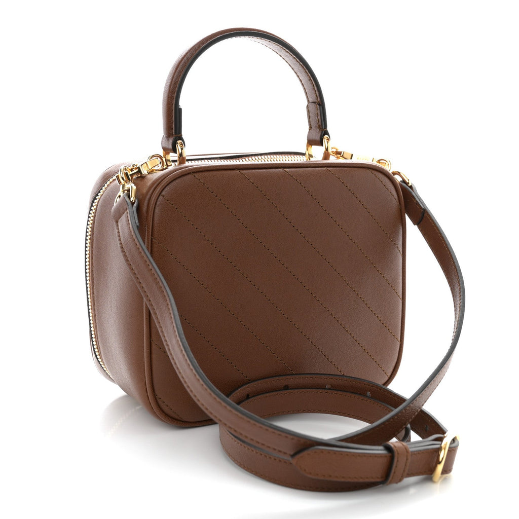 Gucci Sakai Be Green Calfskin Diagonal Stitched Blondie Top Handle Bag Cuir