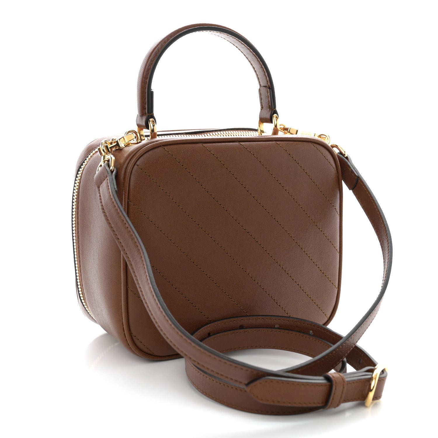 Gucci Sakai Be Green Calfskin Diagonal Stitched Blondie Top Handle Bag Cuir