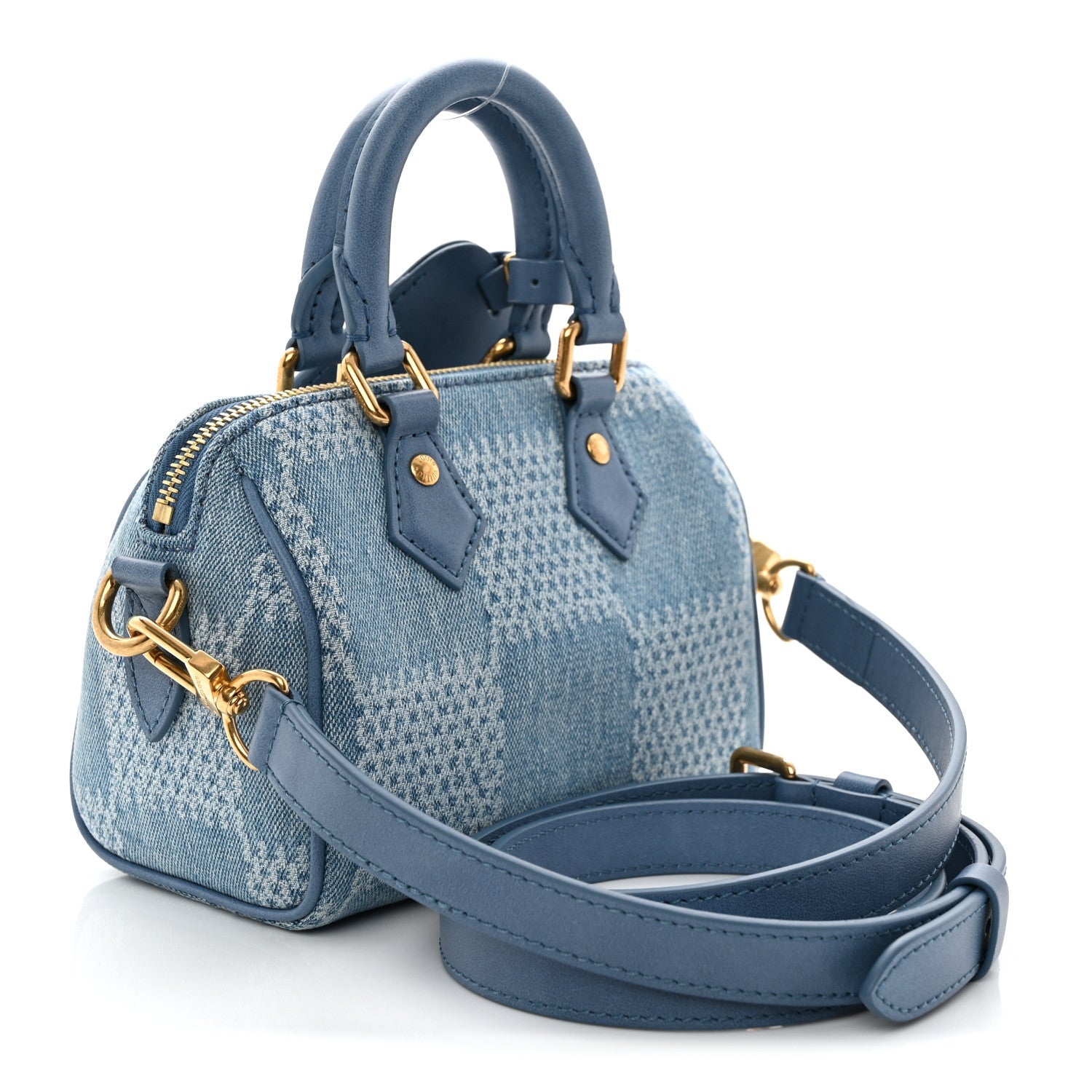 Louis Vuitton Damier Denim 3D Speedy Bandouliere 18 Denim Blue