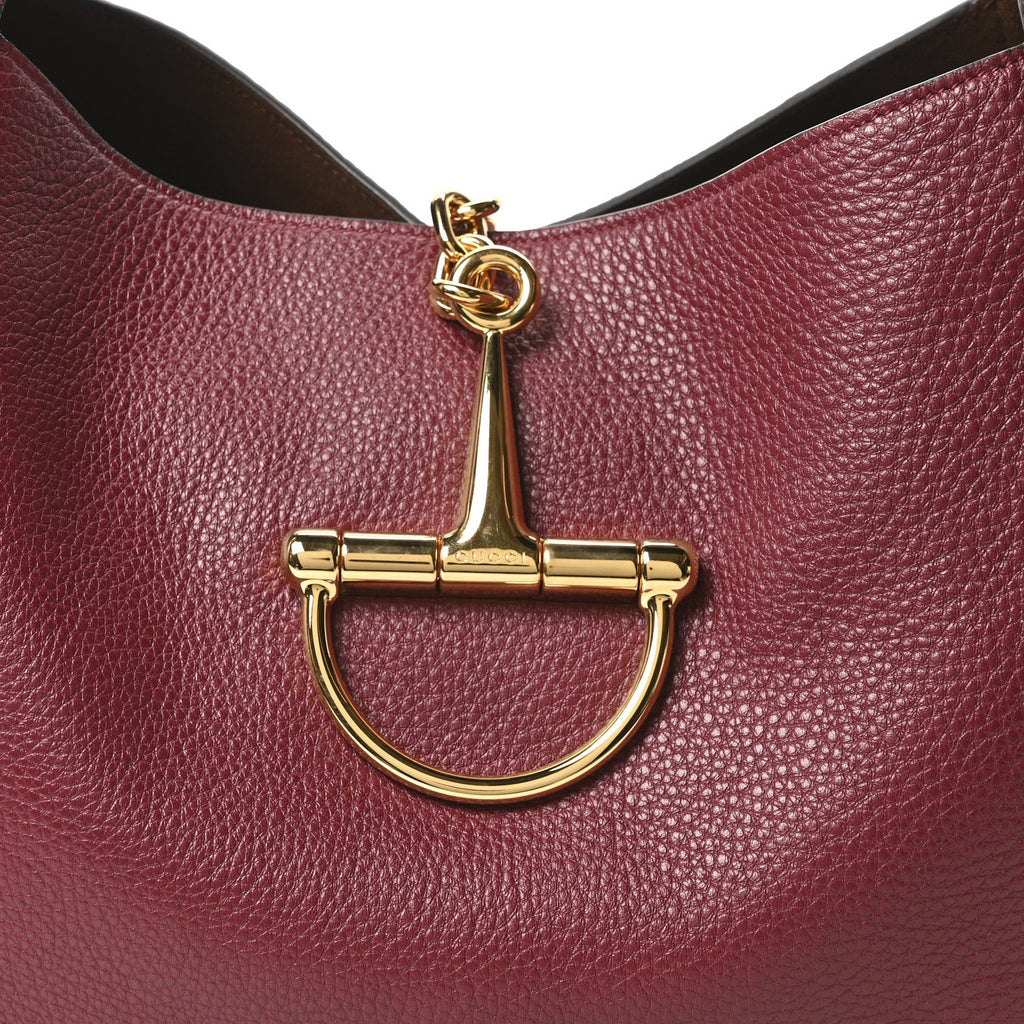 Gucci Grained Calfskin Softbit Maxi Shoulder Bag Rosso Ancora Red
