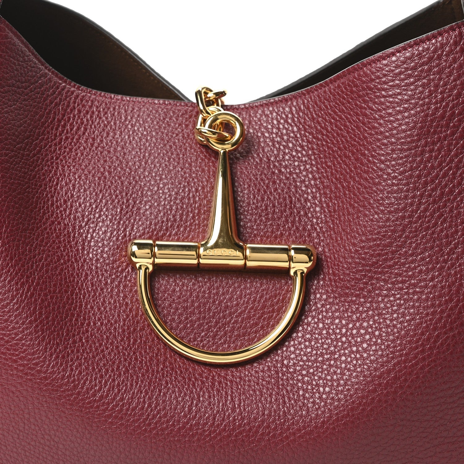 Gucci Grained Calfskin Softbit Maxi Shoulder Bag Rosso Ancora Red