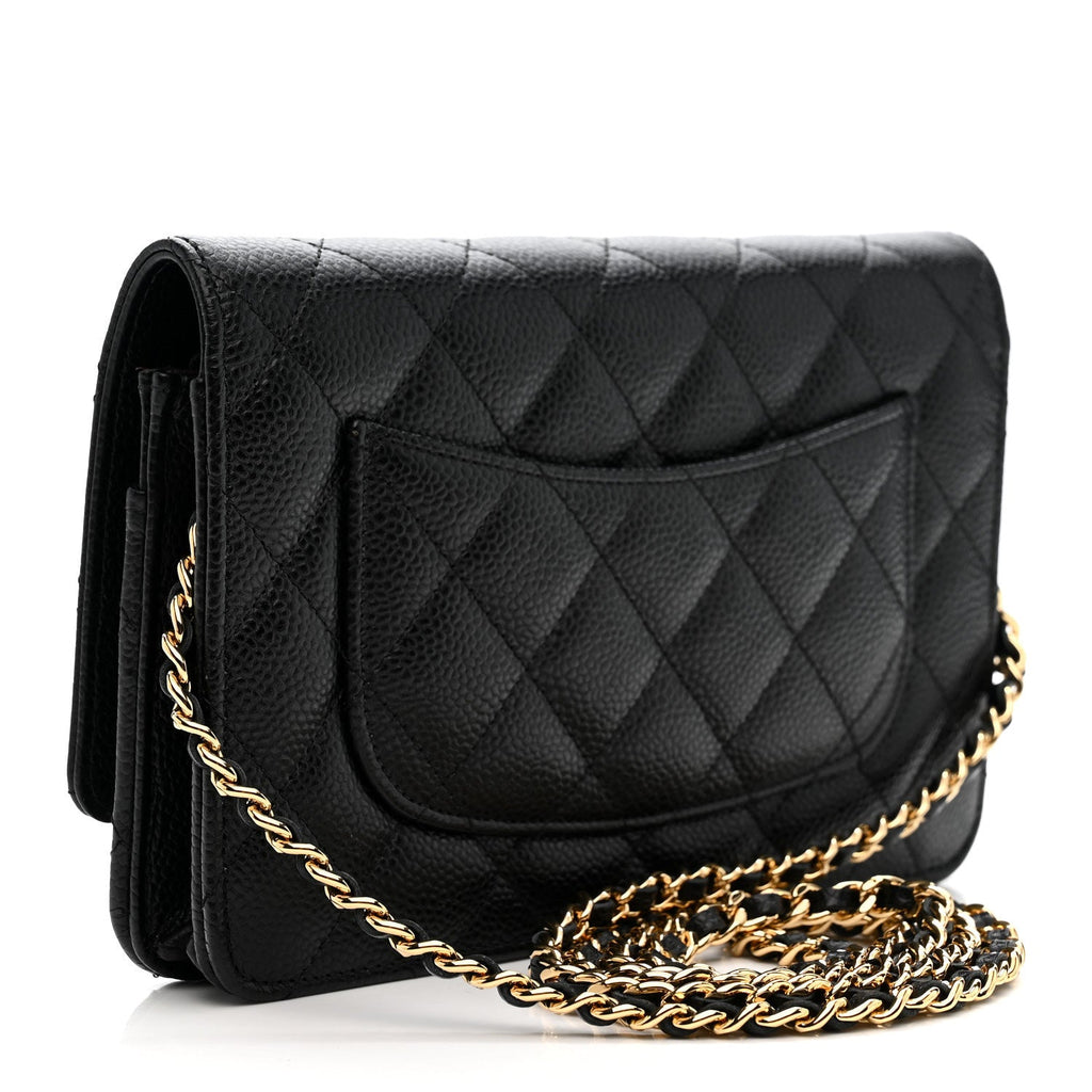 Chanel Caviar Quilted Wallet on Chain WOC Black