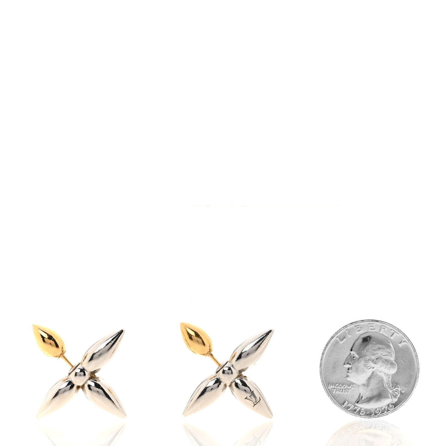 Louis Vuitton Metal Louisette Earrings Silver Gold