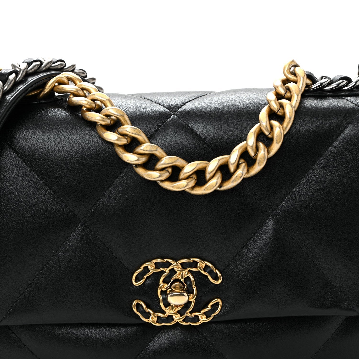 Chanel Lambskin Quilted Medium Chanel 19 Flap Black