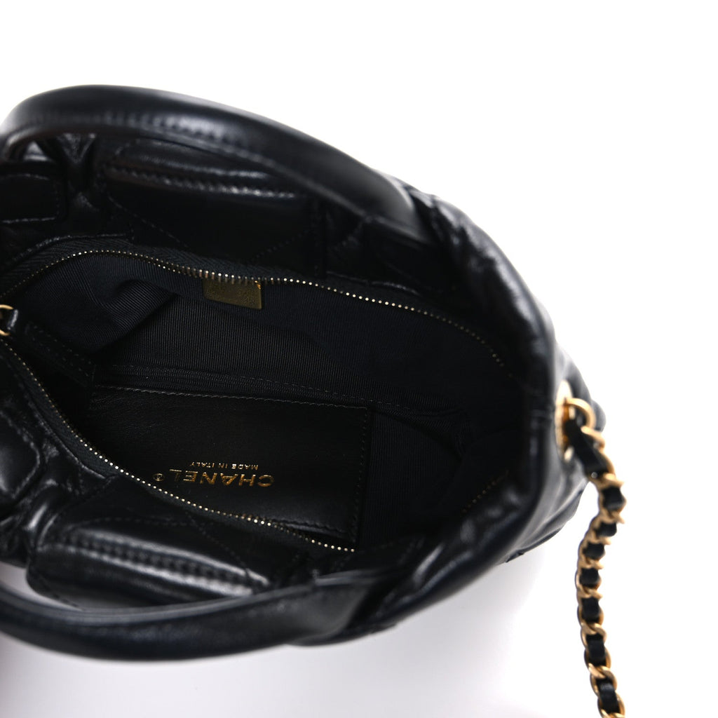Chanel Lambskin Quilted Mini Bow Bag Black