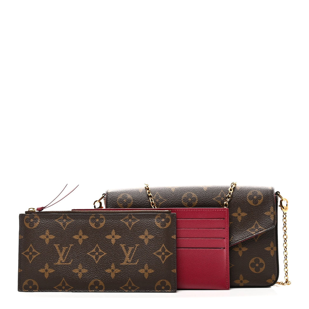 Louis Vuitton Monogram Pochette Felicie Chain Wallet Fuchsia