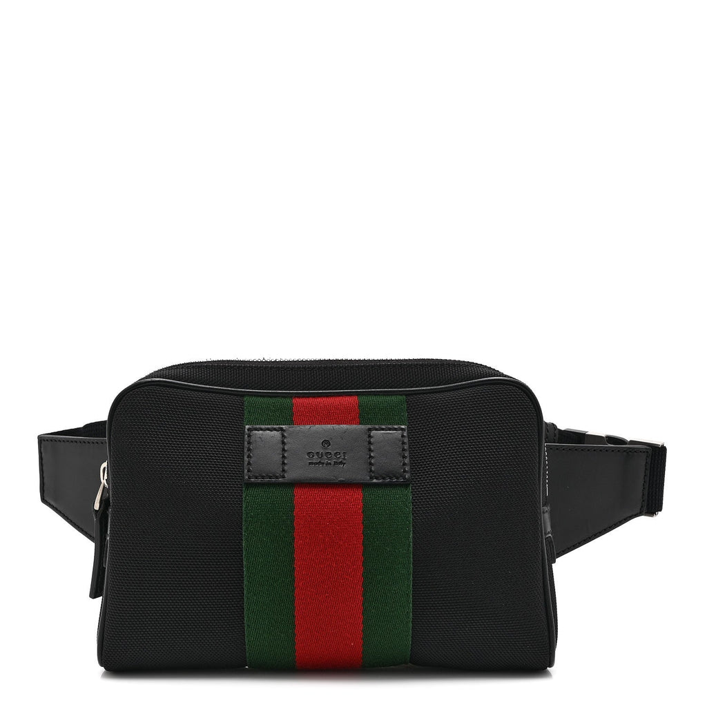 Gucci Canvas Web Slim Belt Bag Black