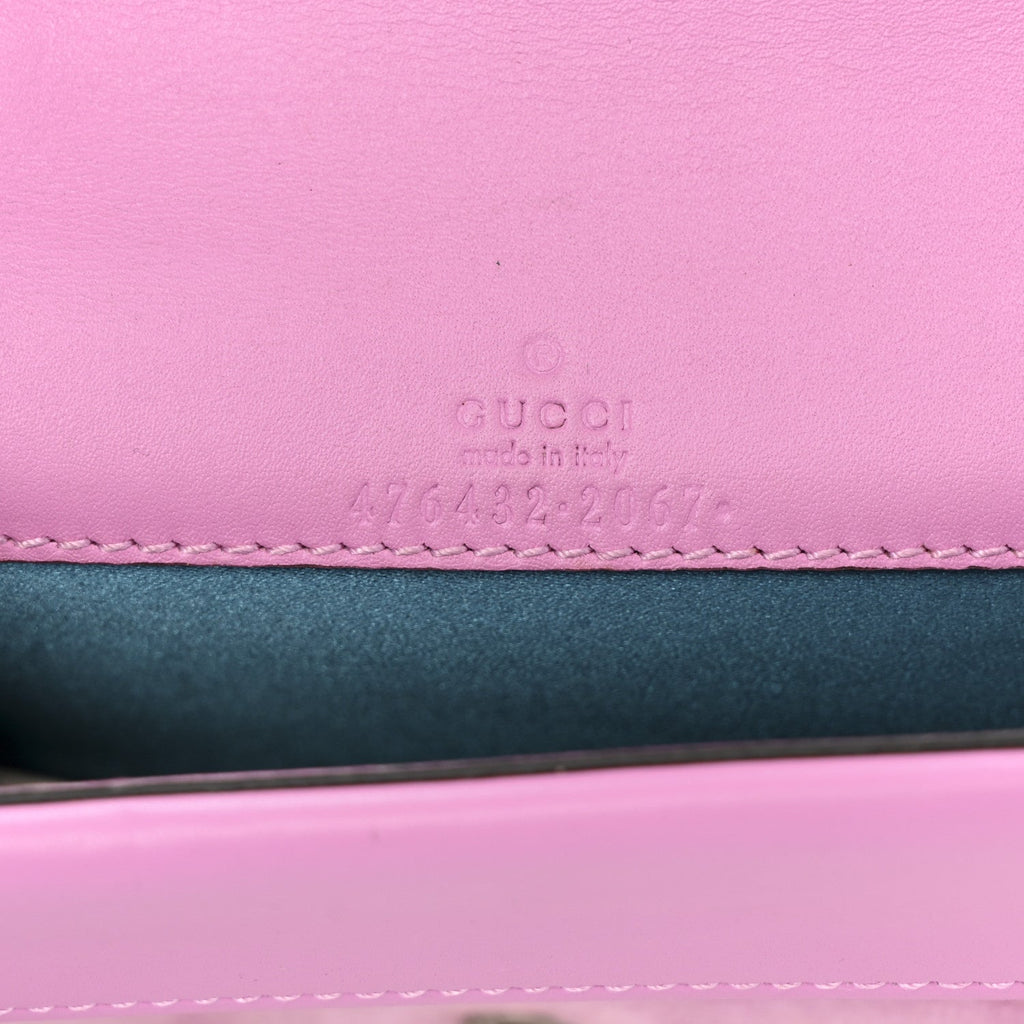 Gucci Velvet Crystal Super Mini Dionysus Shoulder Bag Malva