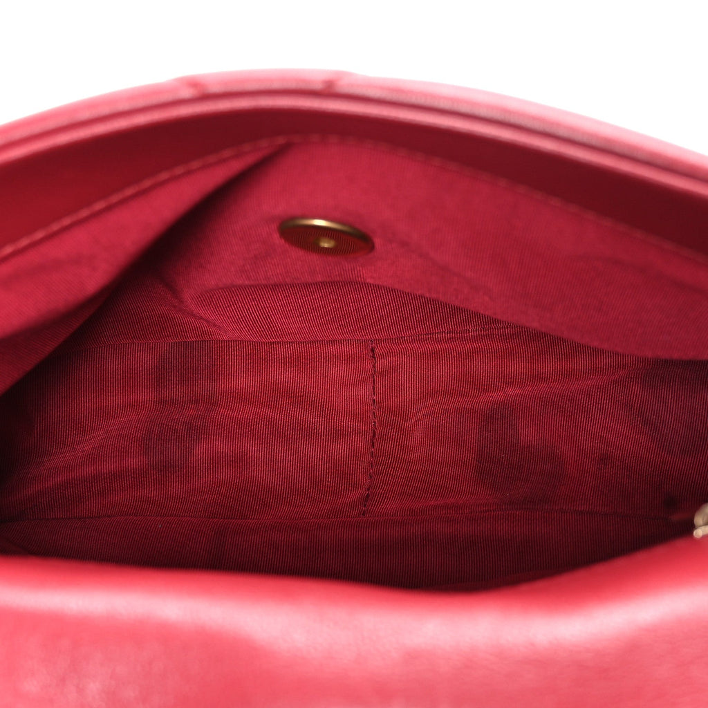Chanel Goatskin Quilted Medium Chanel 19 Flap Red