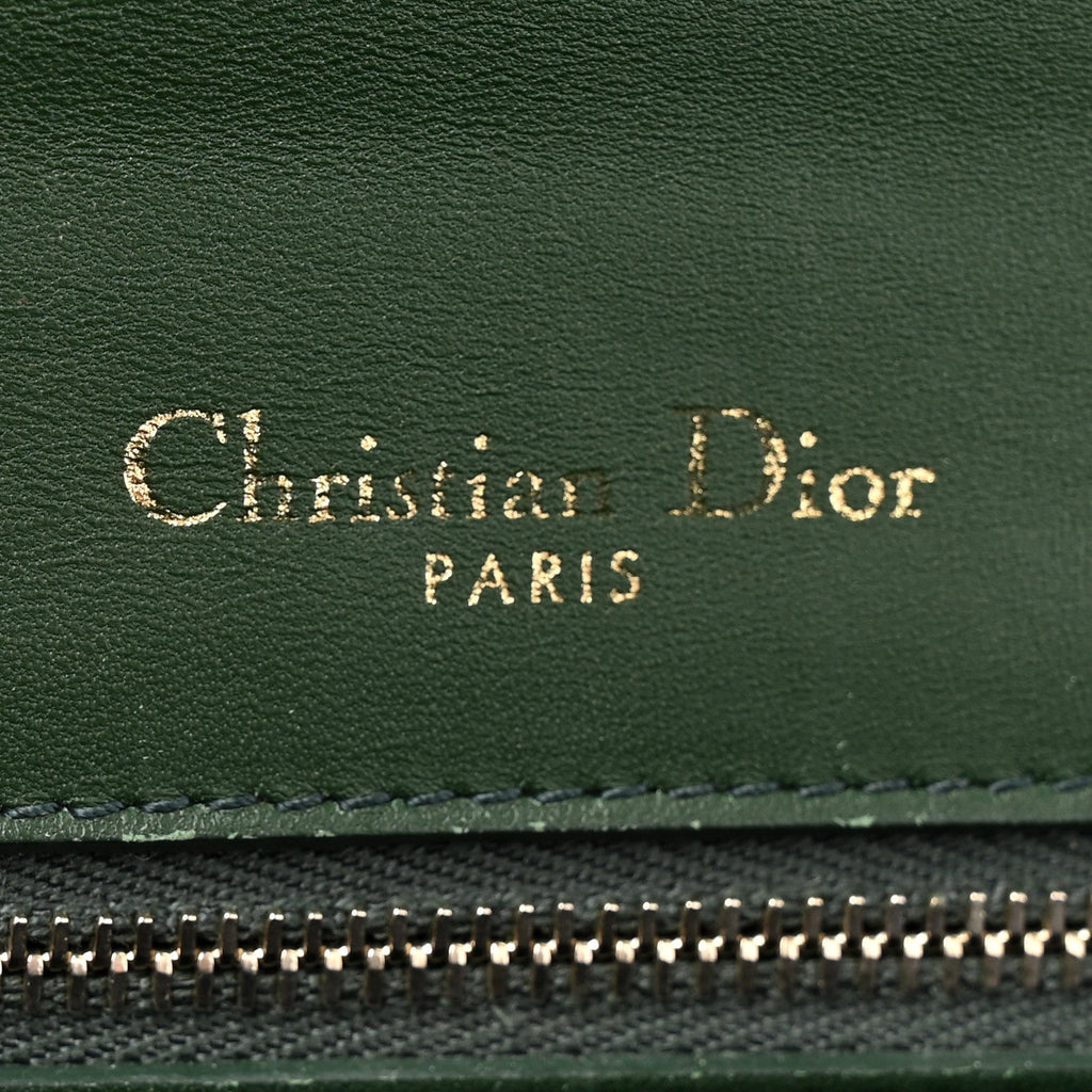 Christian Dior Ceramic Effect Deerskin Large Diorama Flap Bag Malachite Green
