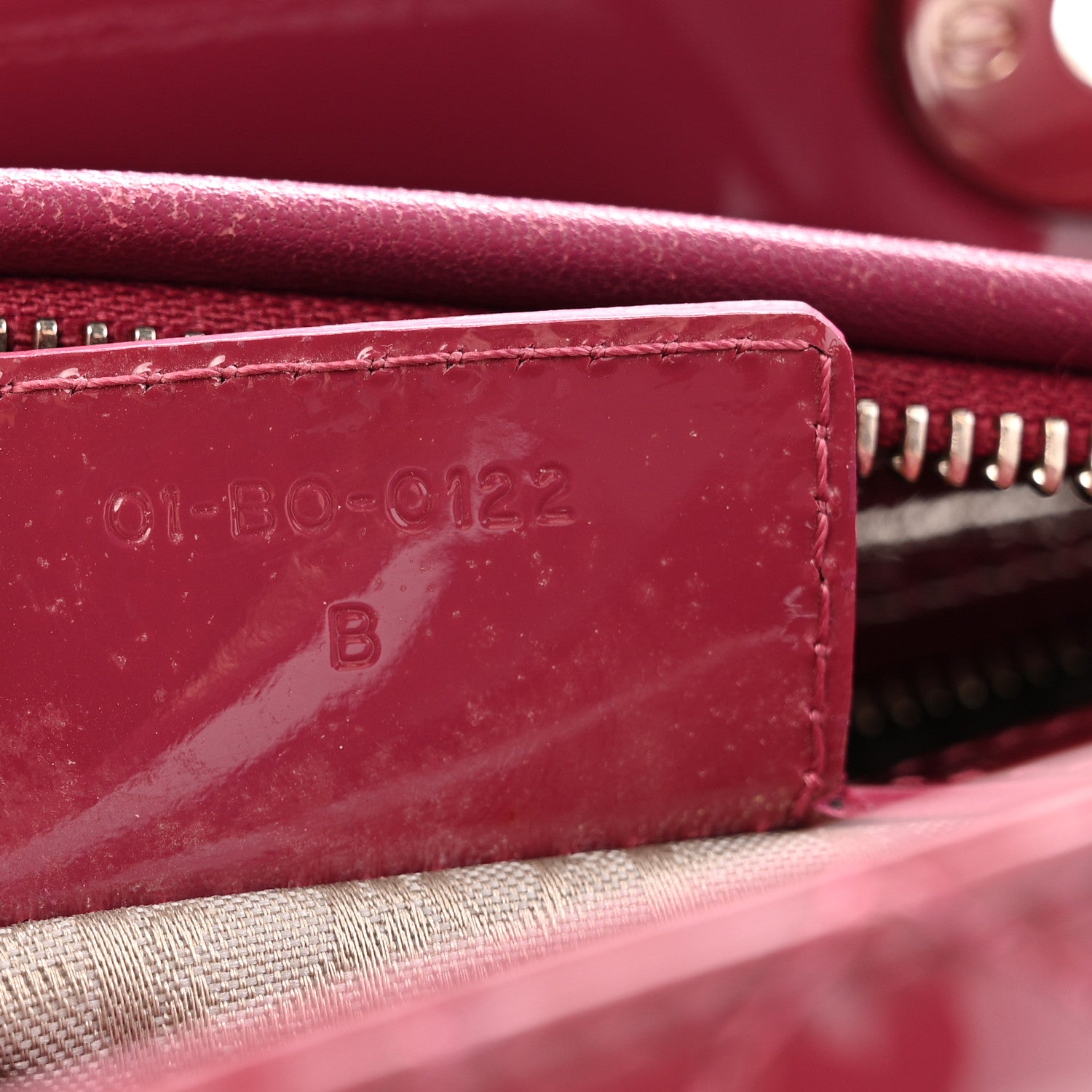 Christian Dior Patent Cannage Medium Lady Dior Dark Pink