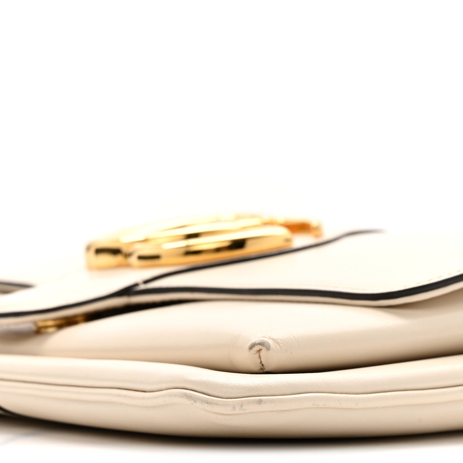 Gucci Calfskin Small Arli Flap Shoulder Bag Mystic White