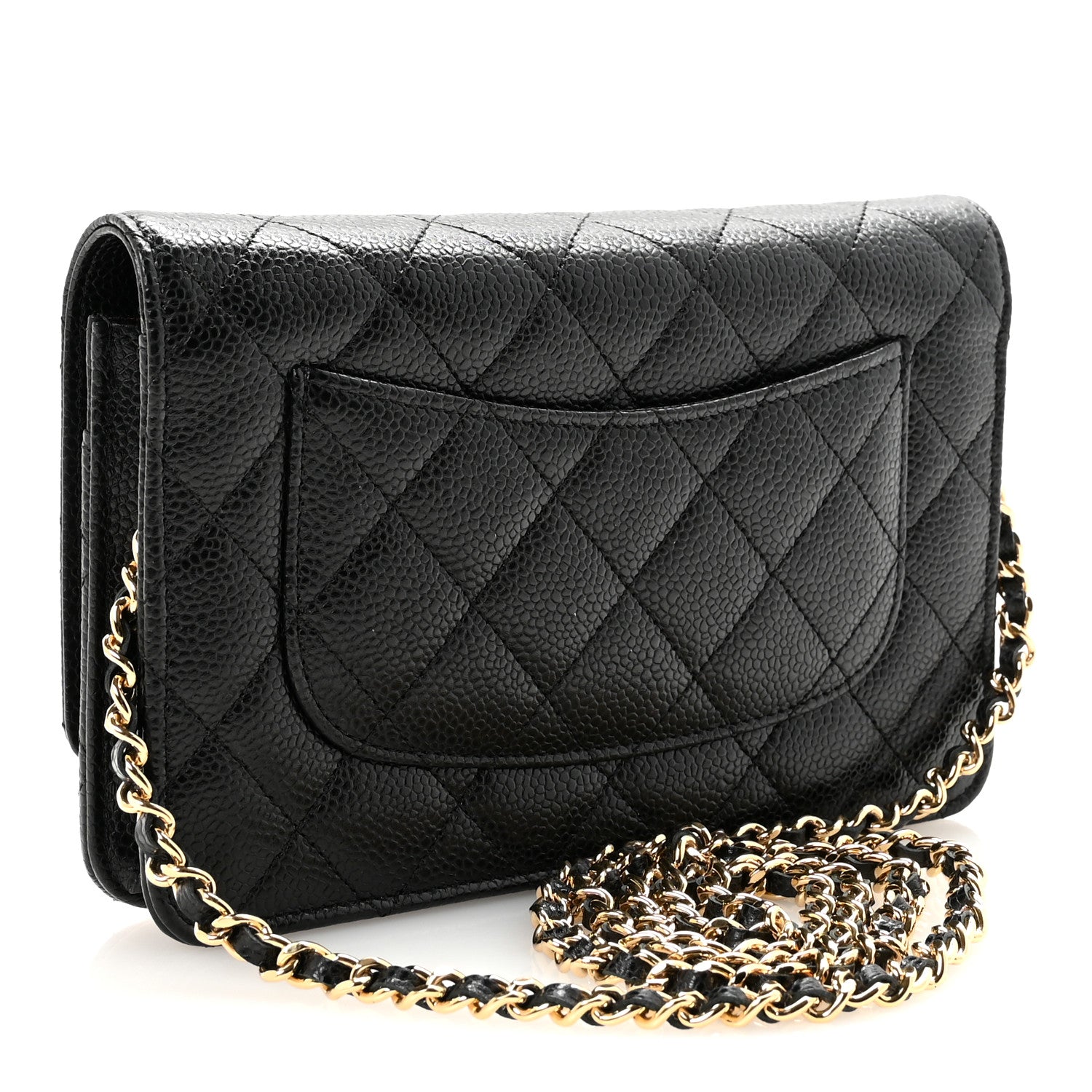 Chanel Caviar Quilted Wallet on Chain WOC Black