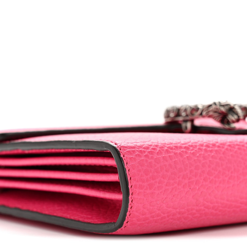 Gucci Dollar Calfskin Crystal Mini Dionysus Chain Wallet Box Pink