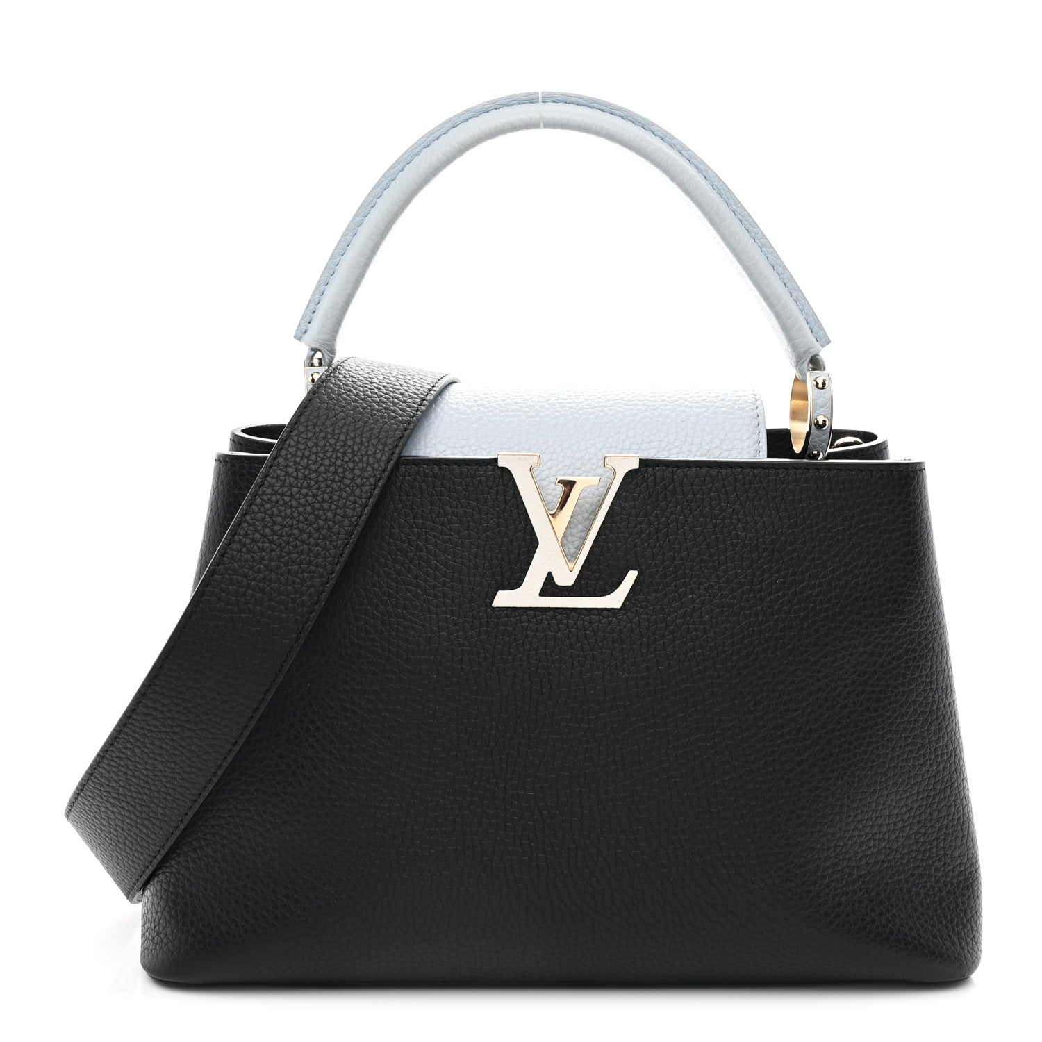 Louis Vuitton Taurillon Capucines MM Black Blue White