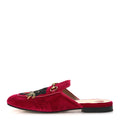 Gucci Velvet Panther Embroidered Womens Princetown Slippers 38 Raspberry Sherbet