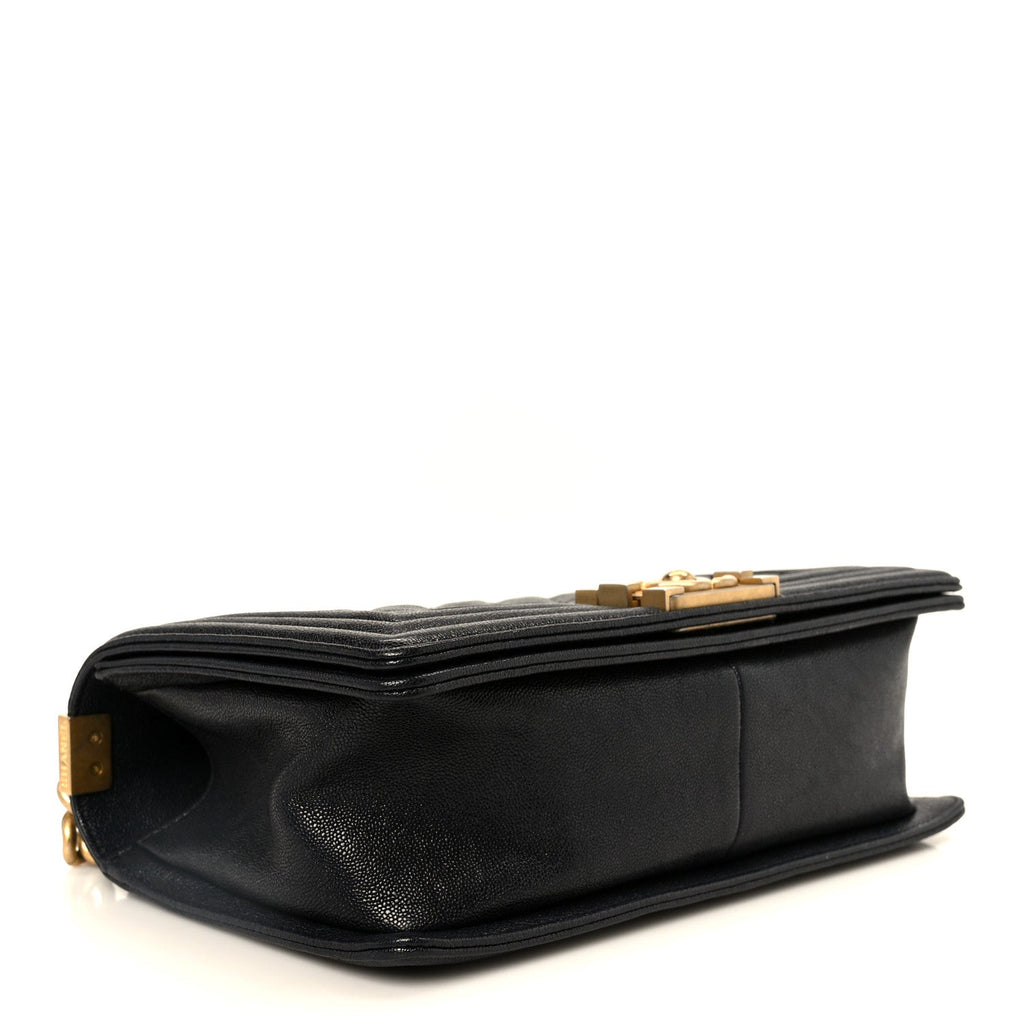 Chanel Caviar Quilted Medium Boy Flap Navy