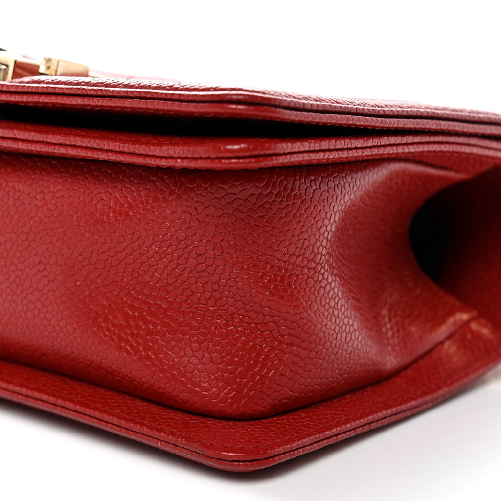 Chanel Caviar Quilted Small Boy Flap Red