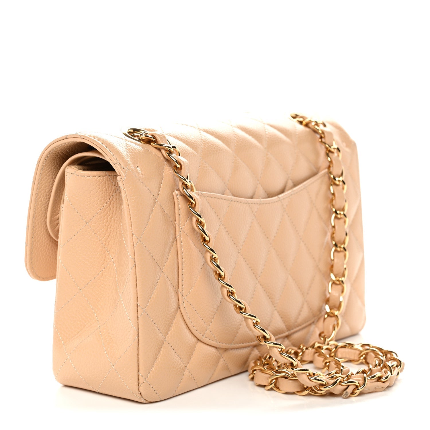 Chanel Caviar Quilted Small Double Flap Beige