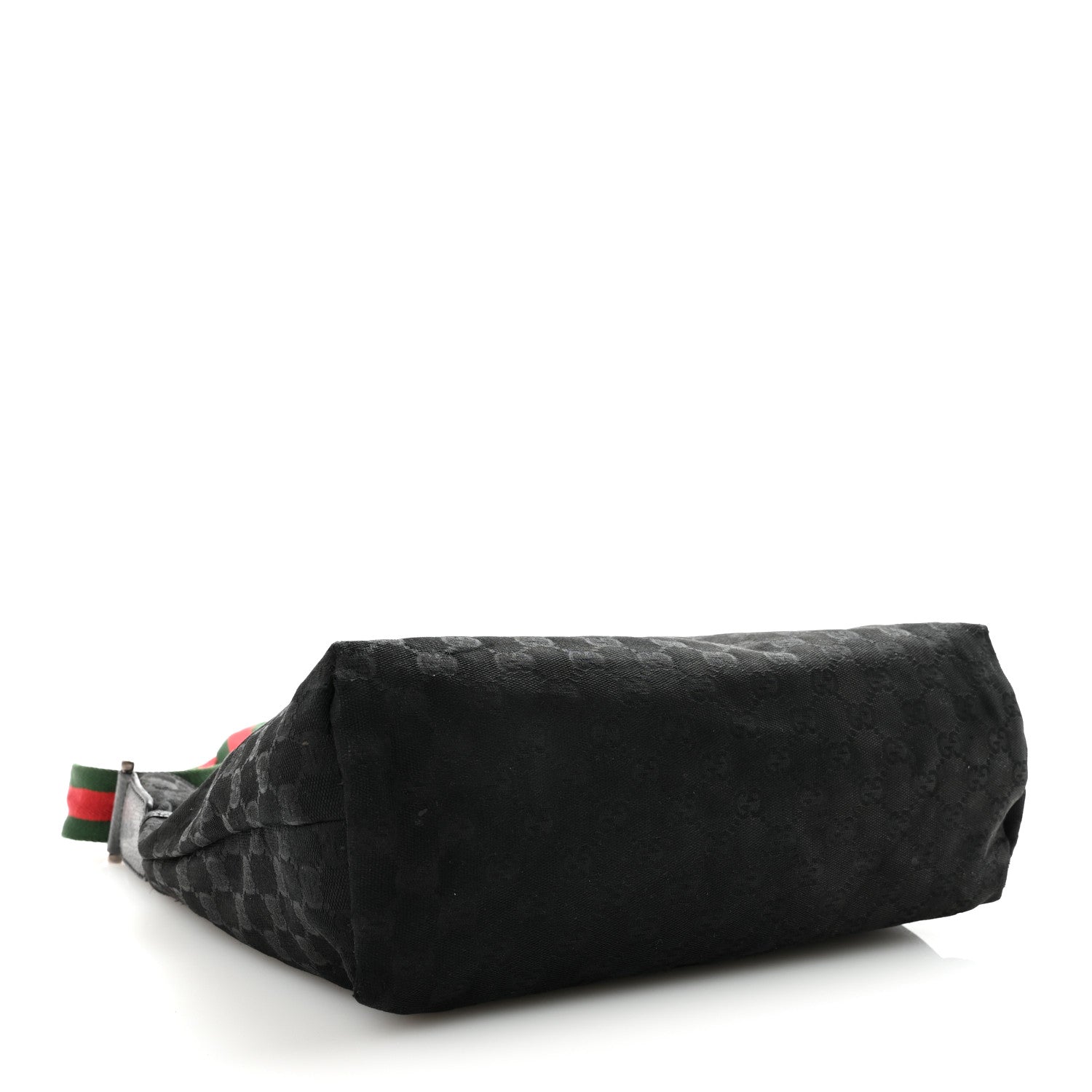 Gucci Monogram Web Medium Flat Messenger Bag Black