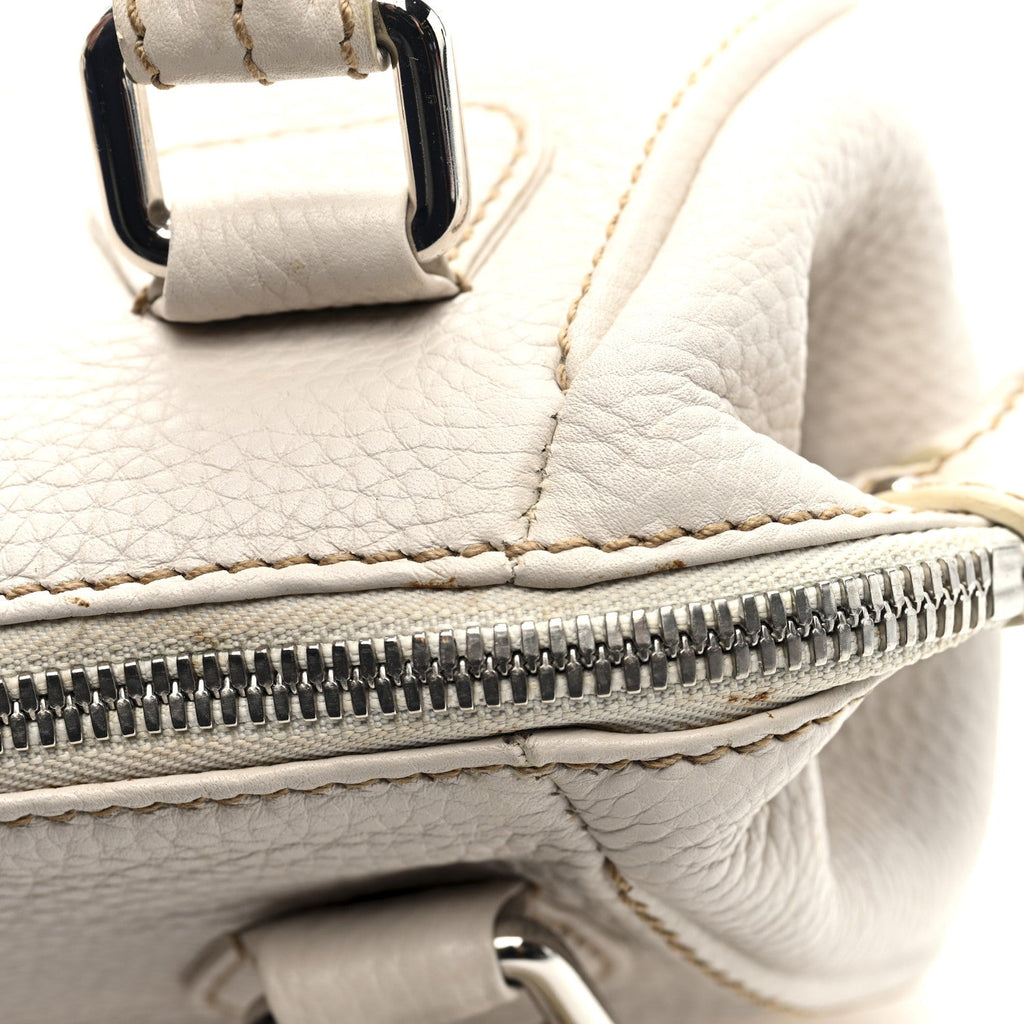 Chanel Calfskin Lax CC Small Bowler Bag White