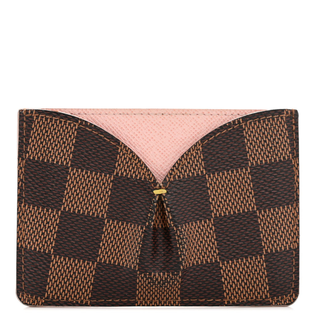 Louis Vuitton Damier Ebene Caissa Card Holder Rose Ballerine