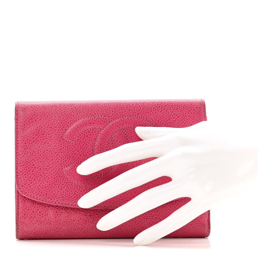 Caviar Timeless CC Compact Wallet Pink