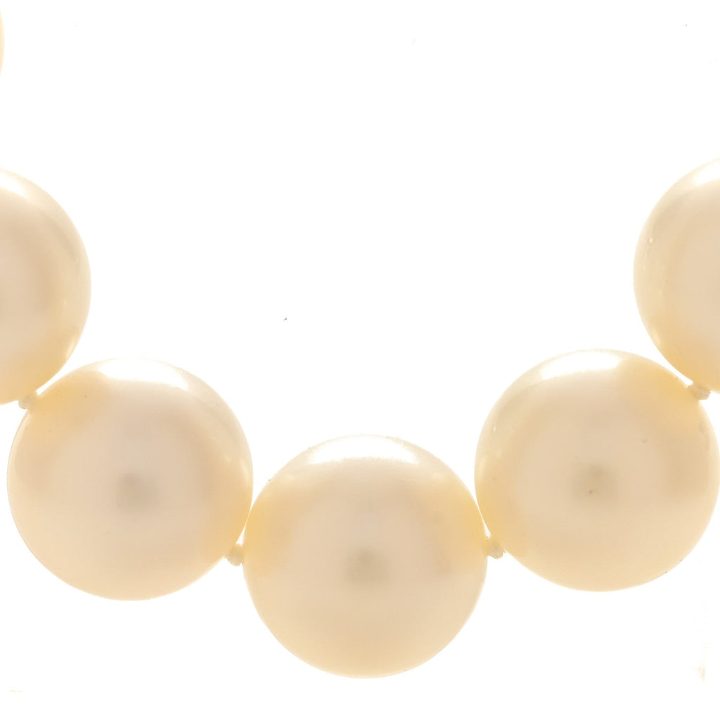 Metal Giant Pearl Choker Necklace Gold White