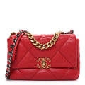 Chanel Lambskin Quilted Medium Chanel 19 Flap Red