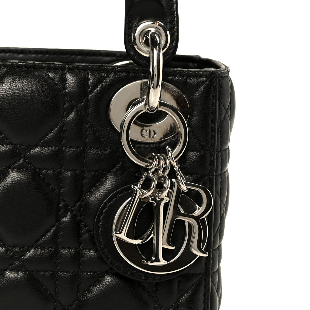 Christian Dior Lambskin Cannage Mini Lady Dior Black