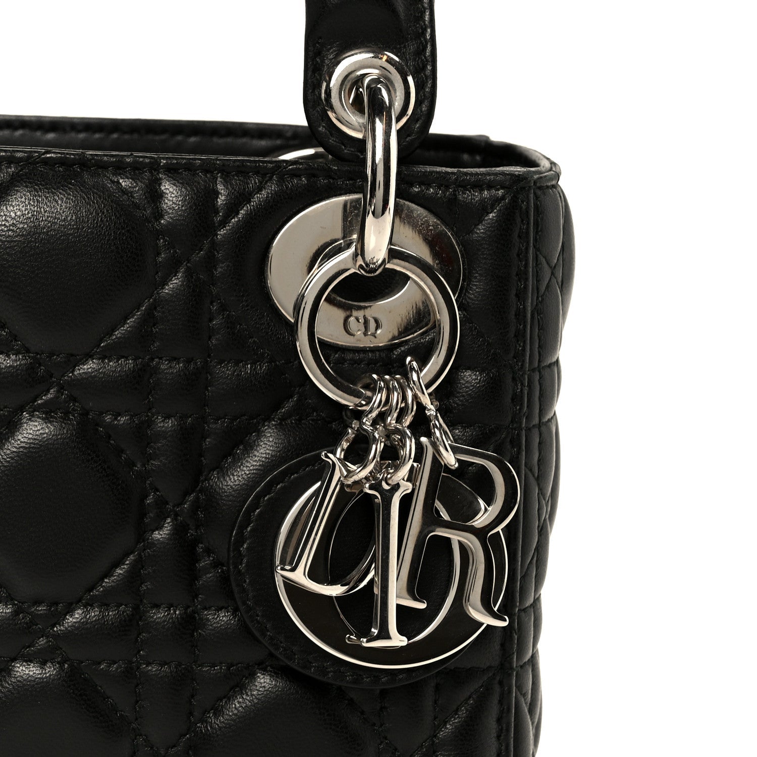 Christian Dior Lambskin Cannage Mini Lady Dior Black