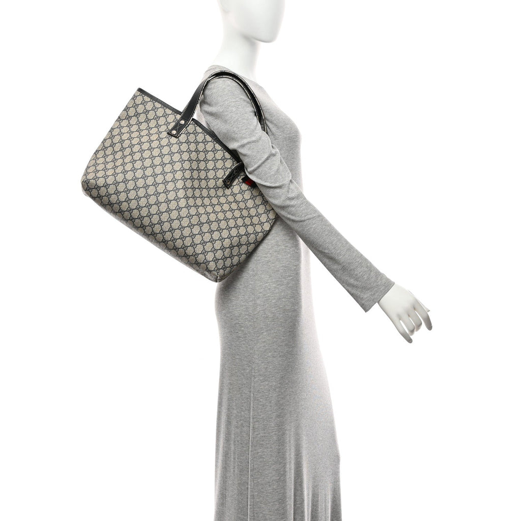 Gucci GG Plus Monogram Medium Signature Web Loop Tote Navy