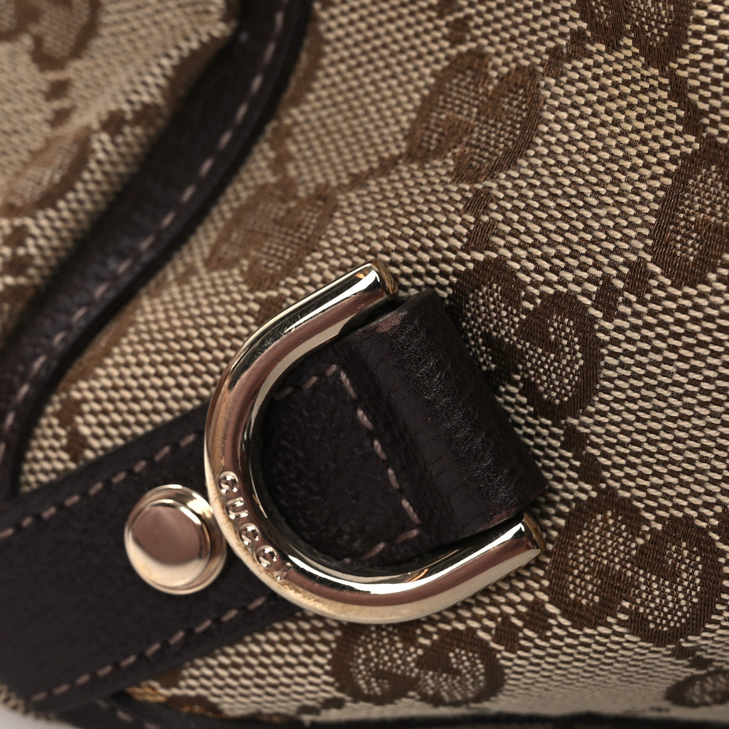 Gucci Monogram Medium Abbey Tote  Brown