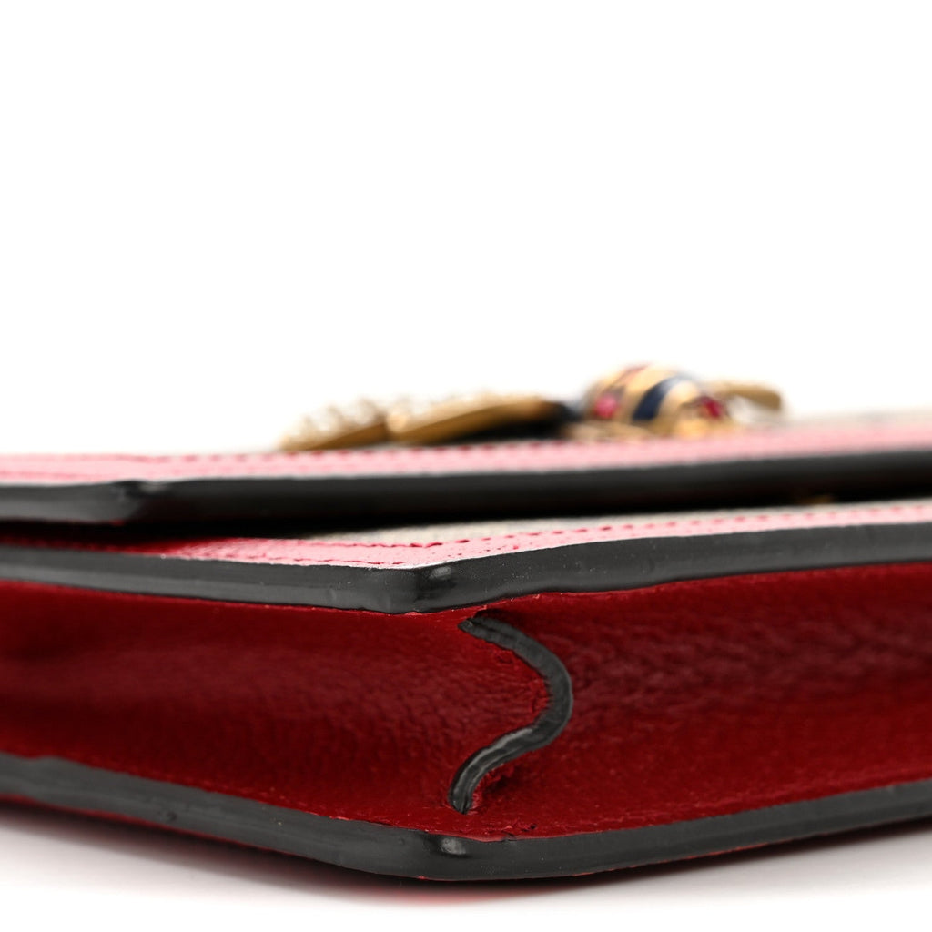 Gucci GG Supreme Monogram Web Queen Margaret Chain Wallet Red