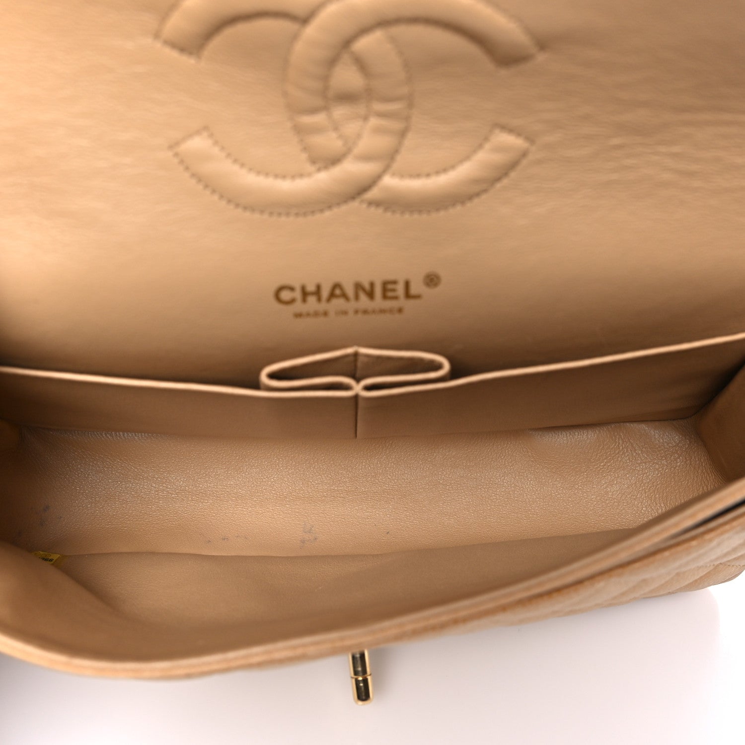 Chanel Caviar Quilted Medium Double Flap Beige