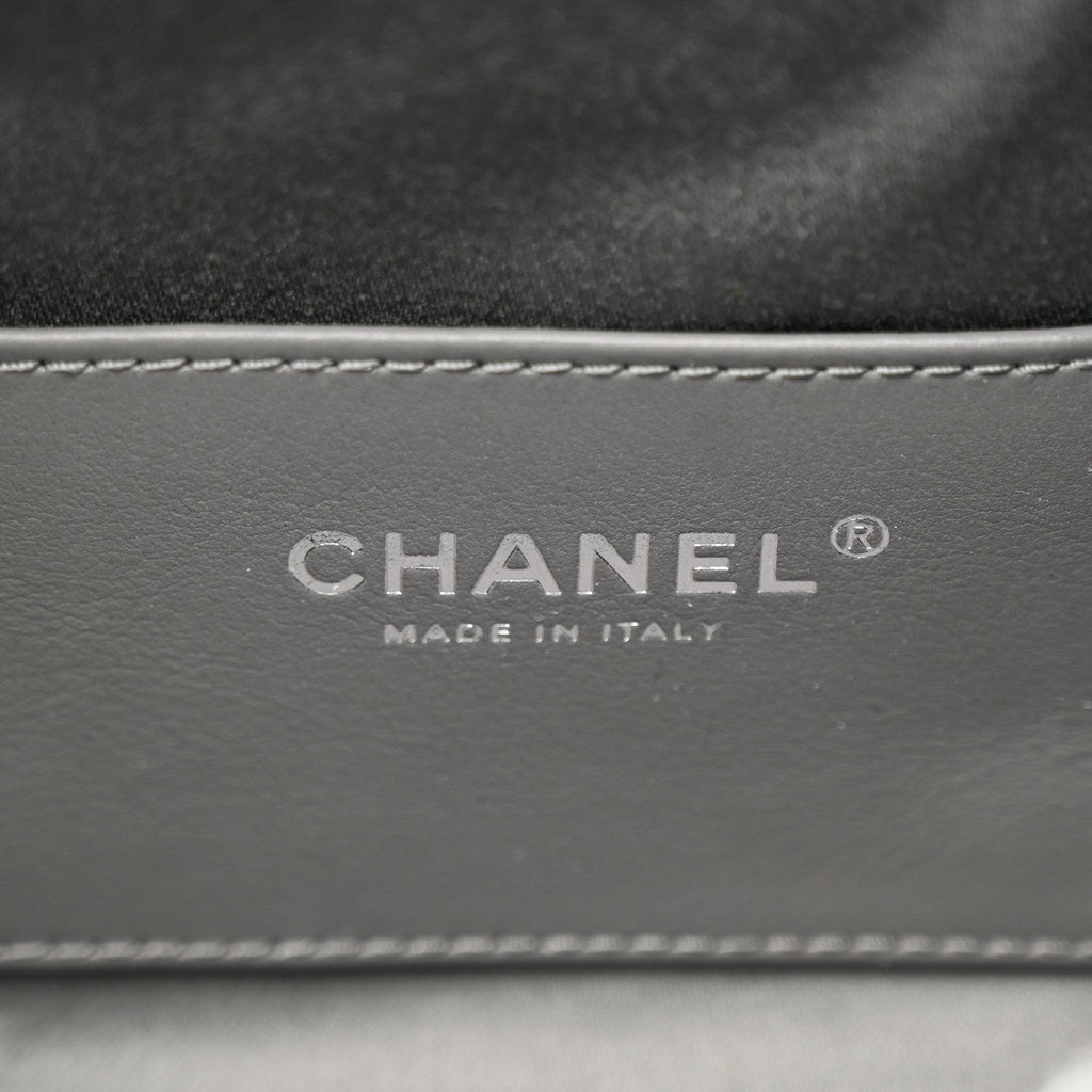 Chanel Metallic Caviar Quilted Mini Chanel 25 Handbag Anthracite