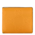 Gucci Calfskin GG Tennis Embossed Bi-Fold Wallet Yellow Tangerine