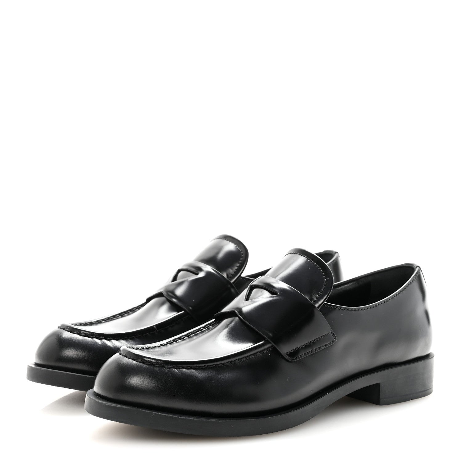 Prada Spazzolato Loafers 38 Black