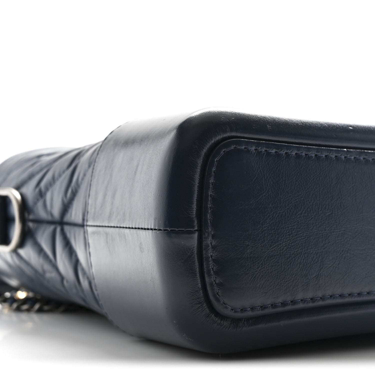 Chanel Aged Calfskin Chevron Quilted Medium Gabrielle Hobo Blue