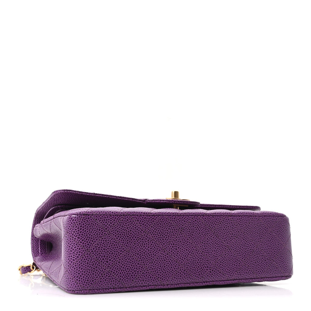 Chanel Caviar Quilted Medium Double Flap Purple
